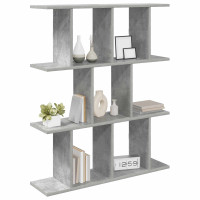Produktbild för Vägg hylla Betonggrå 102 x 20 x 96 cm Konstruerat trä