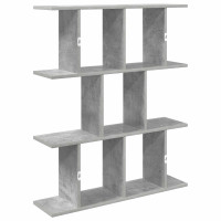 Produktbild för Vägg hylla Betonggrå 102 x 20 x 96 cm Konstruerat trä