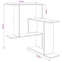 Produktbild för Vägg hylla Vit 67 x 67 x 87 cm Konstruerat trä