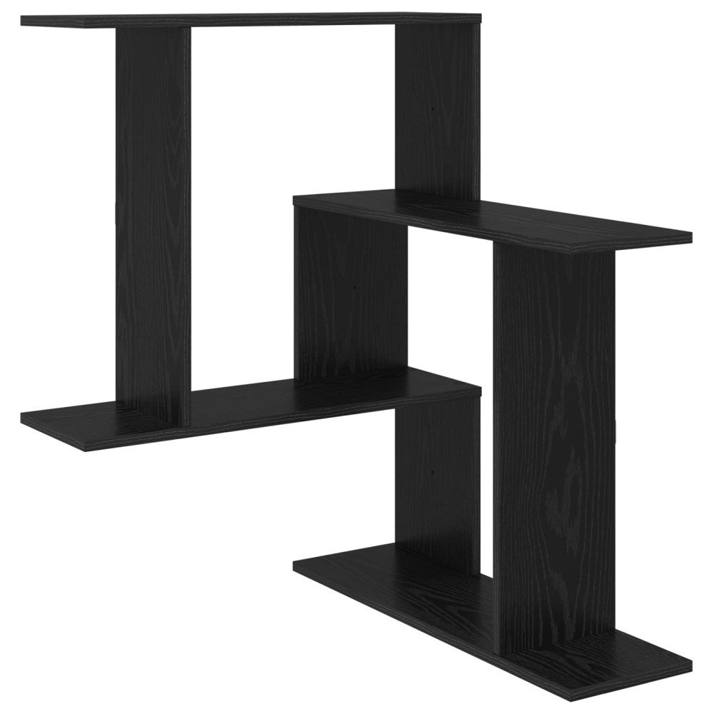 Produktbild för Vägg hylla Svart ek 67 x 67 x 87 cm Konstruerat trä