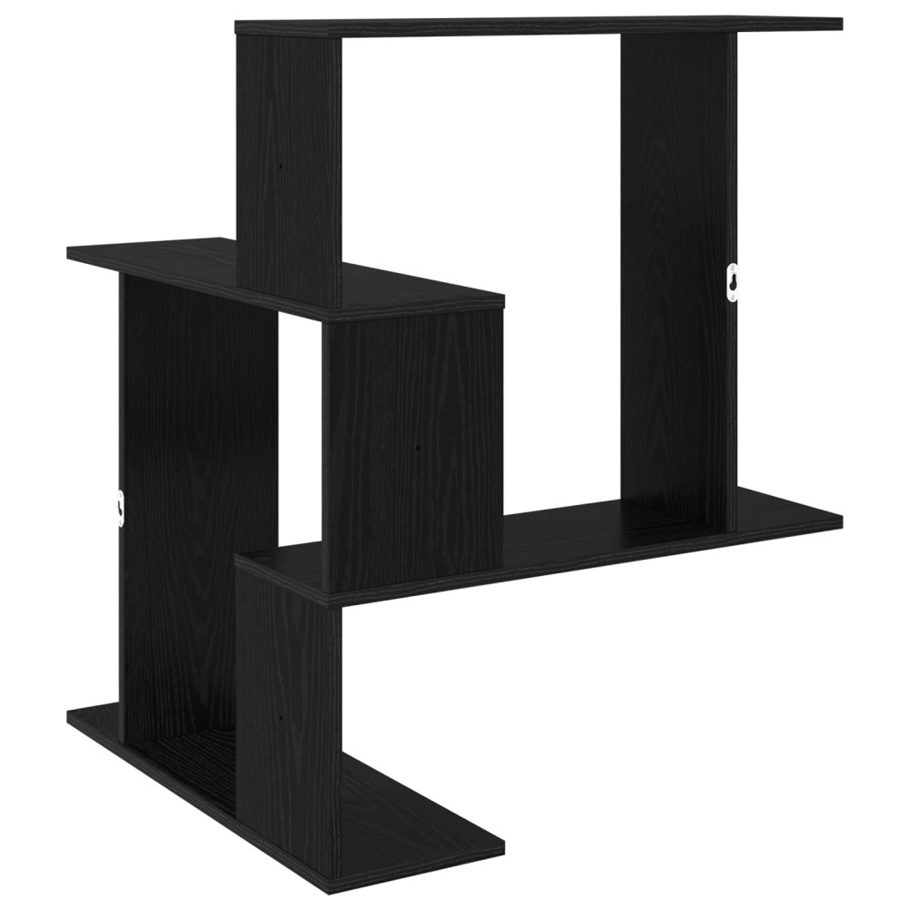 Produktbild för Vägg hylla Svart ek 67 x 67 x 87 cm Konstruerat trä