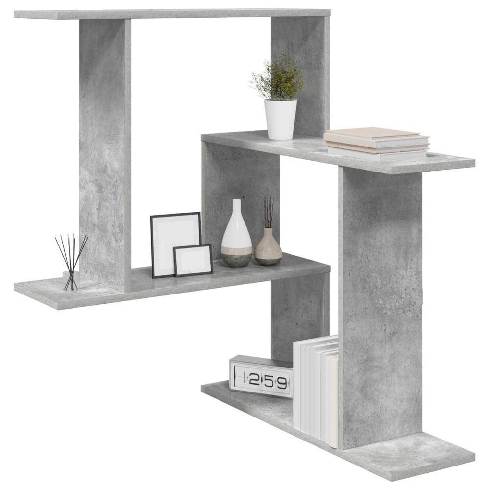 Produktbild för Vägg hylla Betonggrå 67 x 67 x 87 cm Konstruerat trä