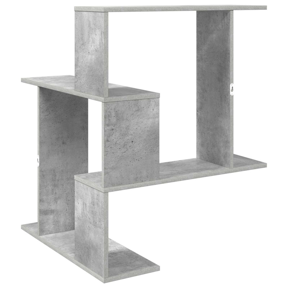 Produktbild för Vägg hylla Betonggrå 67 x 67 x 87 cm Konstruerat trä