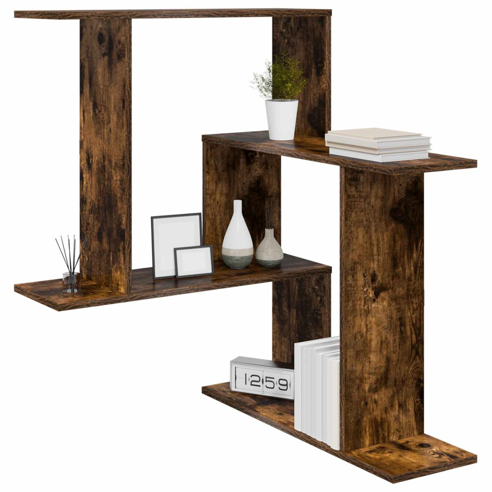 Produktbild för Vägg hylla Rökt ek 67 x 67 x 87 cm Konstruerat trä