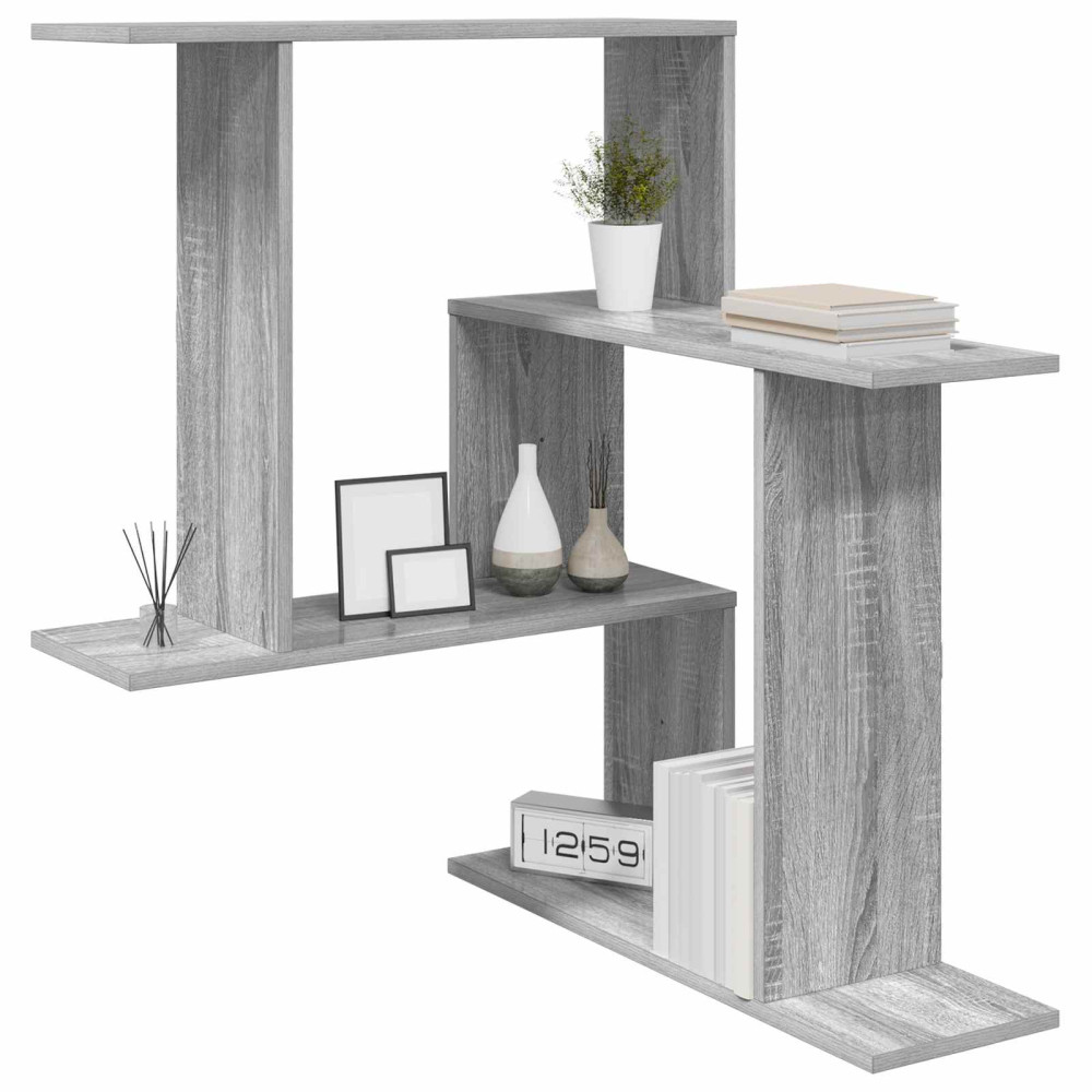 Produktbild för Vägg hylla Grå Sonoma 67 x 67 x 87 cm Konstruerat trä