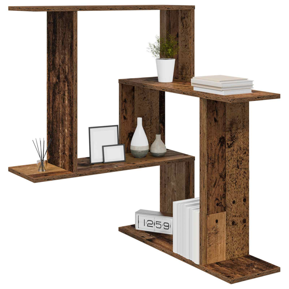 Produktbild för Vägg hylla Gammalt trä 67 x 67 x 87 cm Konstruerat trä