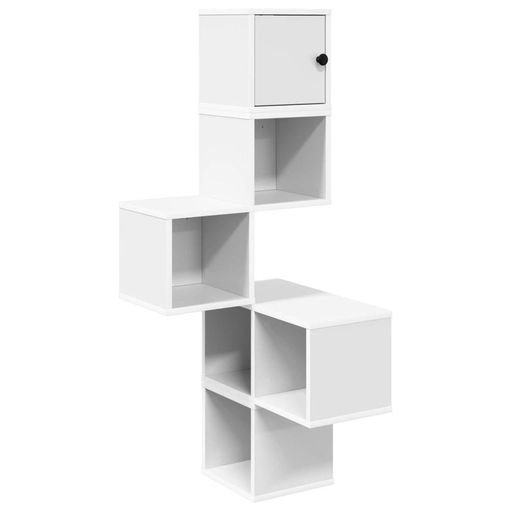Produktbild för Väggkrokhylla Vit 48 x 48 x 120 cm Konstruerat trä