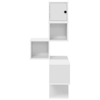 Produktbild för Väggkrokhylla Vit 48 x 48 x 120 cm Konstruerat trä
