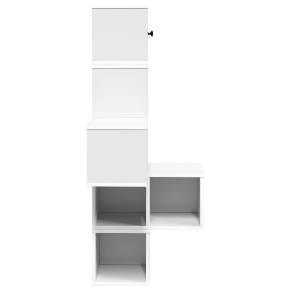 Produktbild för Väggkrokhylla Vit 48 x 48 x 120 cm Konstruerat trä