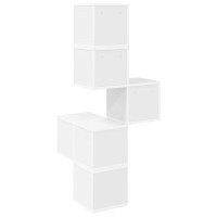 Produktbild för Väggkrokhylla Vit 48 x 48 x 120 cm Konstruerat trä