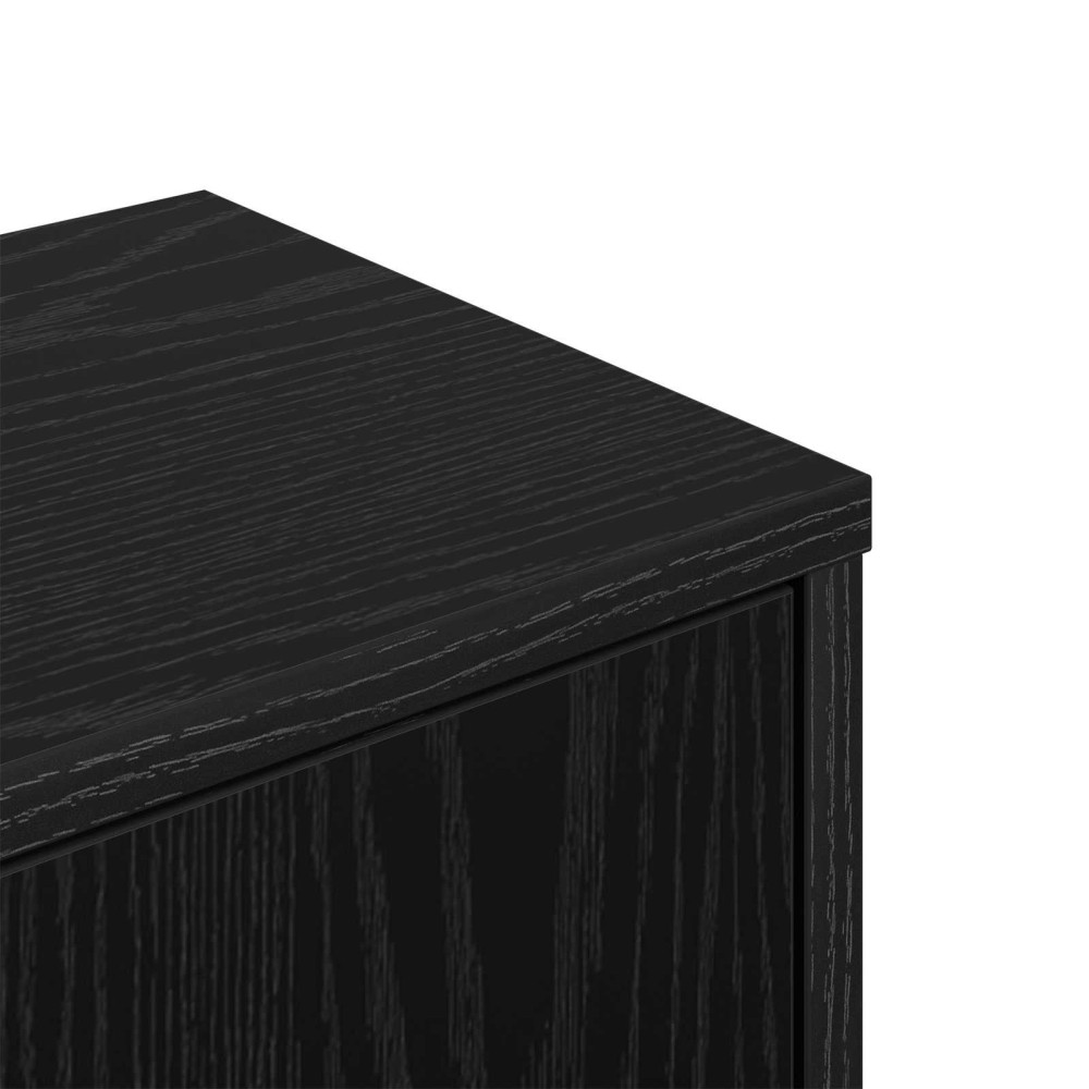 Produktbild för Väggkrokhylla Svart ek 48 x 48 x 120 cm Konstruerat trä