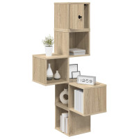 Produktbild för Väggkrokhylla Sonoma-ek 48 x 48 x 120 cm Konstruerat trä