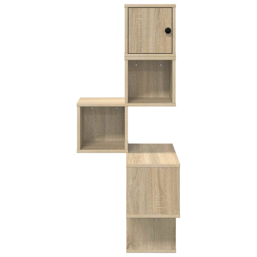 Produktbild för Väggkrokhylla Sonoma-ek 48 x 48 x 120 cm Konstruerat trä