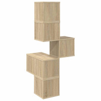 Produktbild för Väggkrokhylla Sonoma-ek 48 x 48 x 120 cm Konstruerat trä