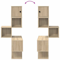 Produktbild för Väggkrokhylla Sonoma-ek 48 x 48 x 120 cm Konstruerat trä