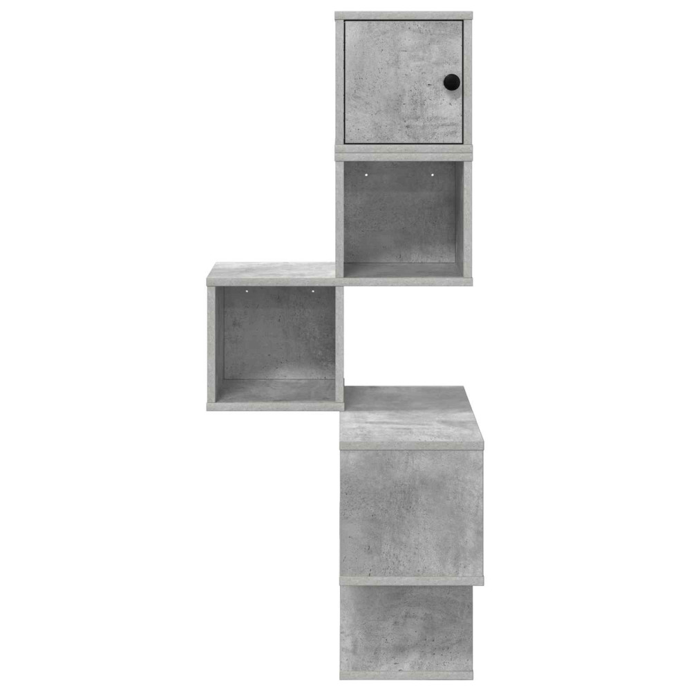 Produktbild för Väggkrokhylla Betonggrå 48 x 48 x 120 cm Konstruerat trä