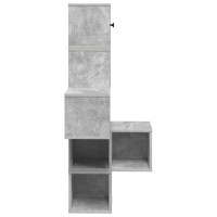 Produktbild för Väggkrokhylla Betonggrå 48 x 48 x 120 cm Konstruerat trä