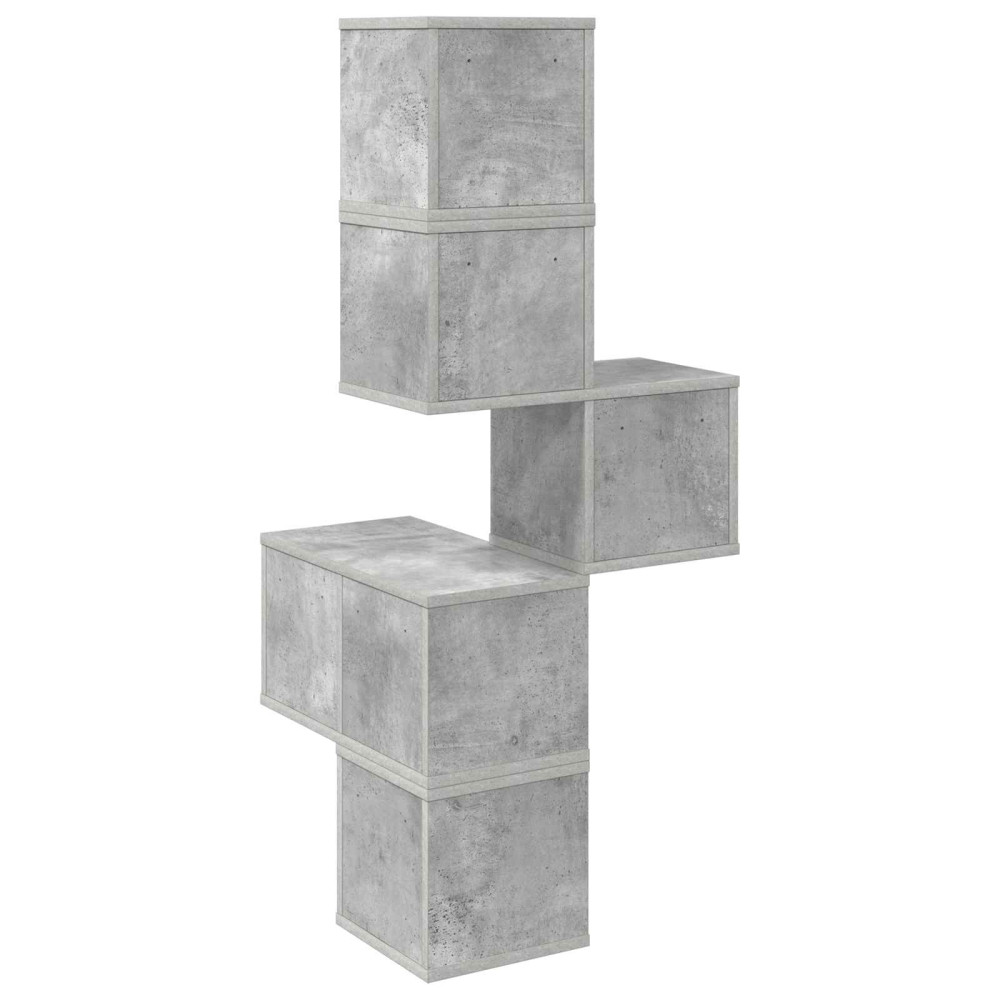 Produktbild för Väggkrokhylla Betonggrå 48 x 48 x 120 cm Konstruerat trä