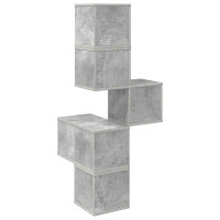 Produktbild för Väggkrokhylla Betonggrå 48 x 48 x 120 cm Konstruerat trä