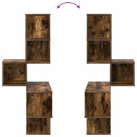 Produktbild för Väggkrokhylla Rökt ek 48 x 48 x 120 cm Konstruerat trä