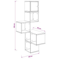 Produktbild för Väggkrokhylla Rökt ek 48 x 48 x 120 cm Konstruerat trä