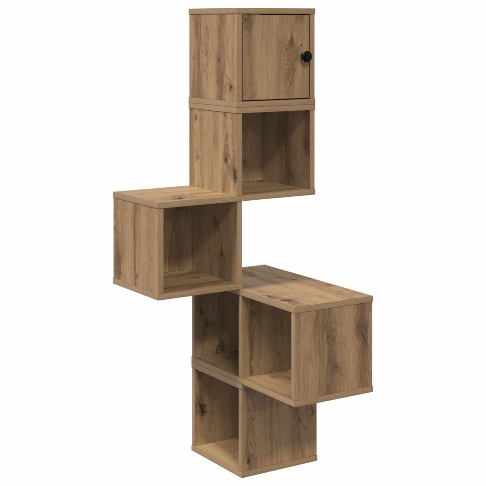 Produktbild för Väggkrokhylla Artisan-ek 48 x 48 x 120 cm Konstruerat trä