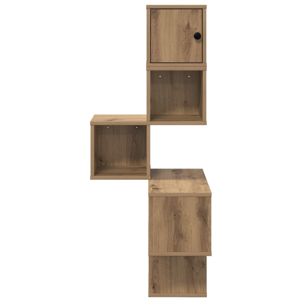 Produktbild för Väggkrokhylla Artisan-ek 48 x 48 x 120 cm Konstruerat trä