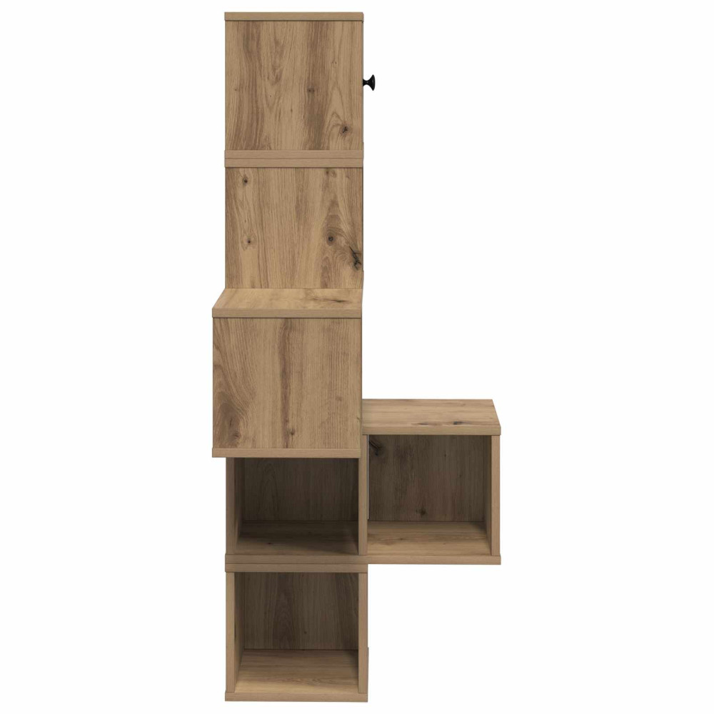 Produktbild för Väggkrokhylla Artisan-ek 48 x 48 x 120 cm Konstruerat trä