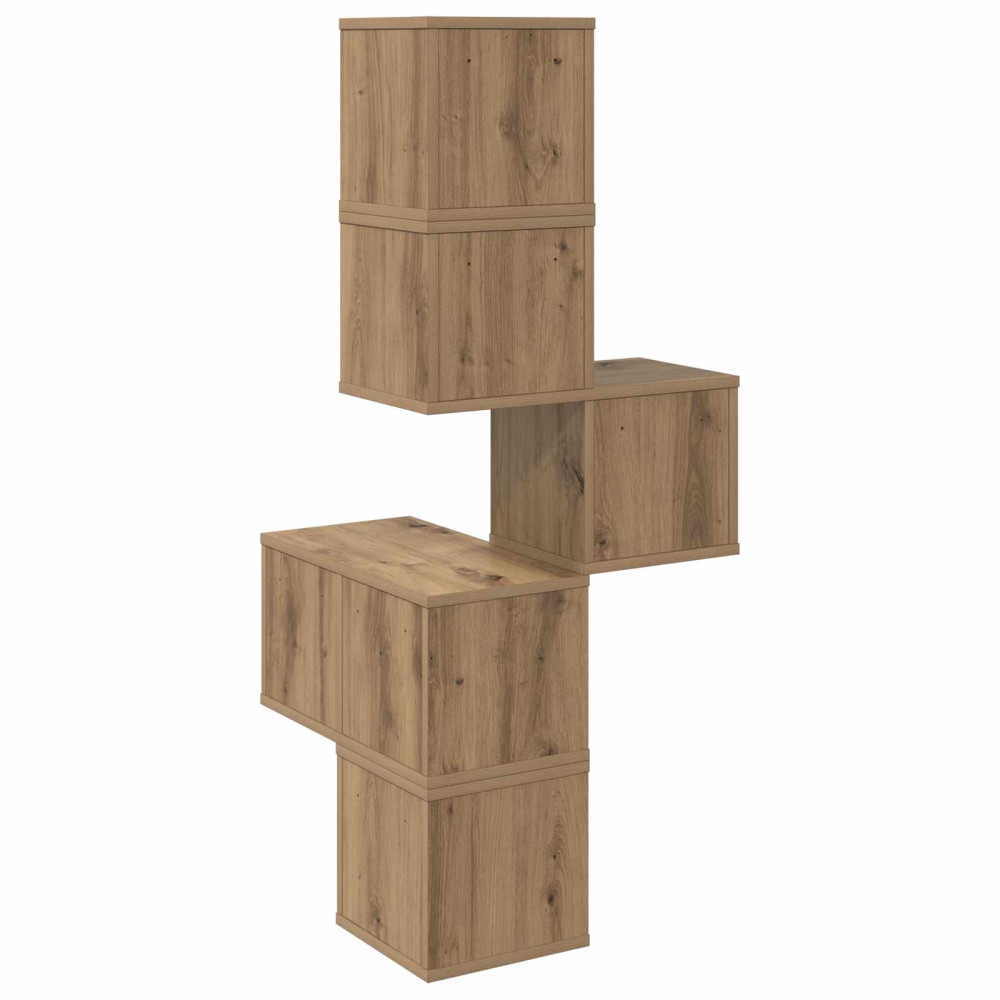 Produktbild för Väggkrokhylla Artisan-ek 48 x 48 x 120 cm Konstruerat trä