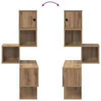 Produktbild för Väggkrokhylla Artisan-ek 48 x 48 x 120 cm Konstruerat trä