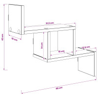 Produktbild för Vägg hylla Vit 48 x 15 x 42 cm Konstruerat trä