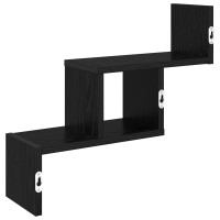 Produktbild för Vägg hylla Svart ek 48 x 15 x 42 cm Konstruerat trä