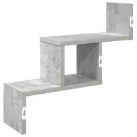 Produktbild för Vägg hylla Betonggrå 48 x 15 x 42 cm Konstruerat trä