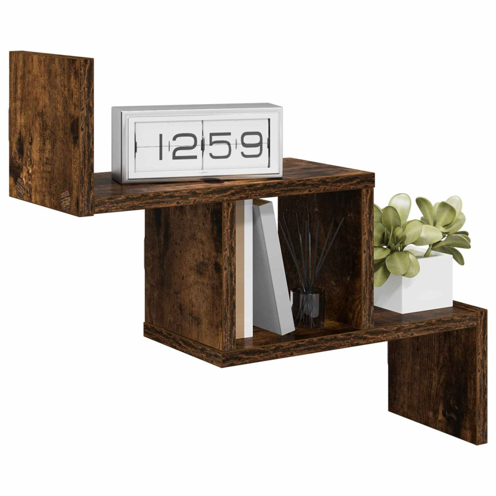 Produktbild för Vägg hylla Rökt ek 48 x 15 x 42 cm Konstruerat trä