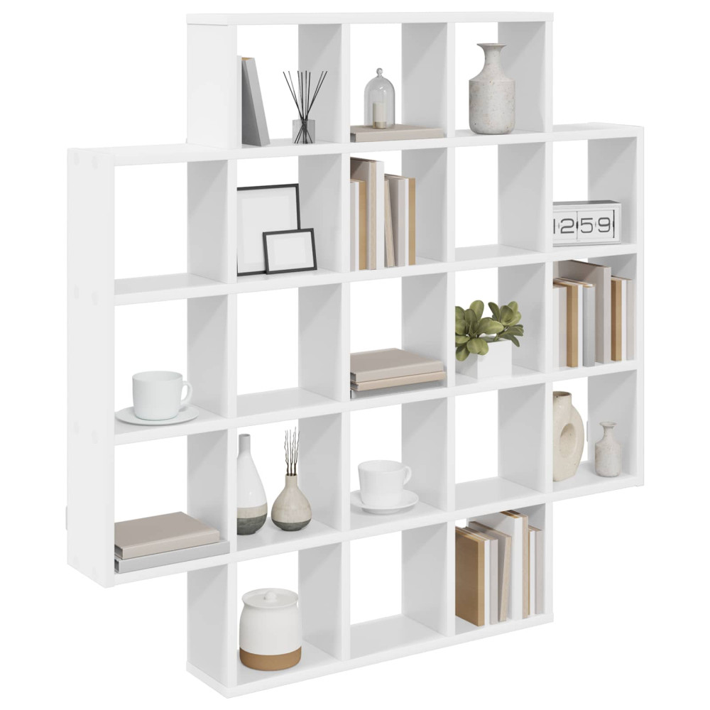 Produktbild för Vägg hylla Vit 100 x 13 x 100 cm Konstruerat trä