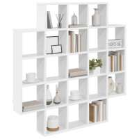 Produktbild för Vägg hylla Vit 100 x 13 x 100 cm Konstruerat trä