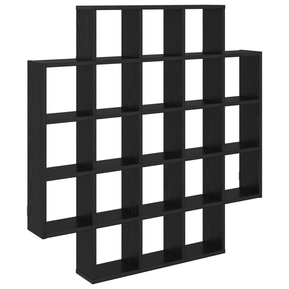 Produktbild för Vägg hylla Svart ek 100 x 13 x 100 cm Konstruerat trä