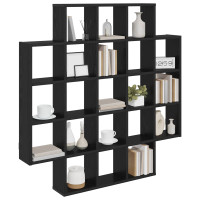 Produktbild för Vägg hylla Svart ek 100 x 13 x 100 cm Konstruerat trä