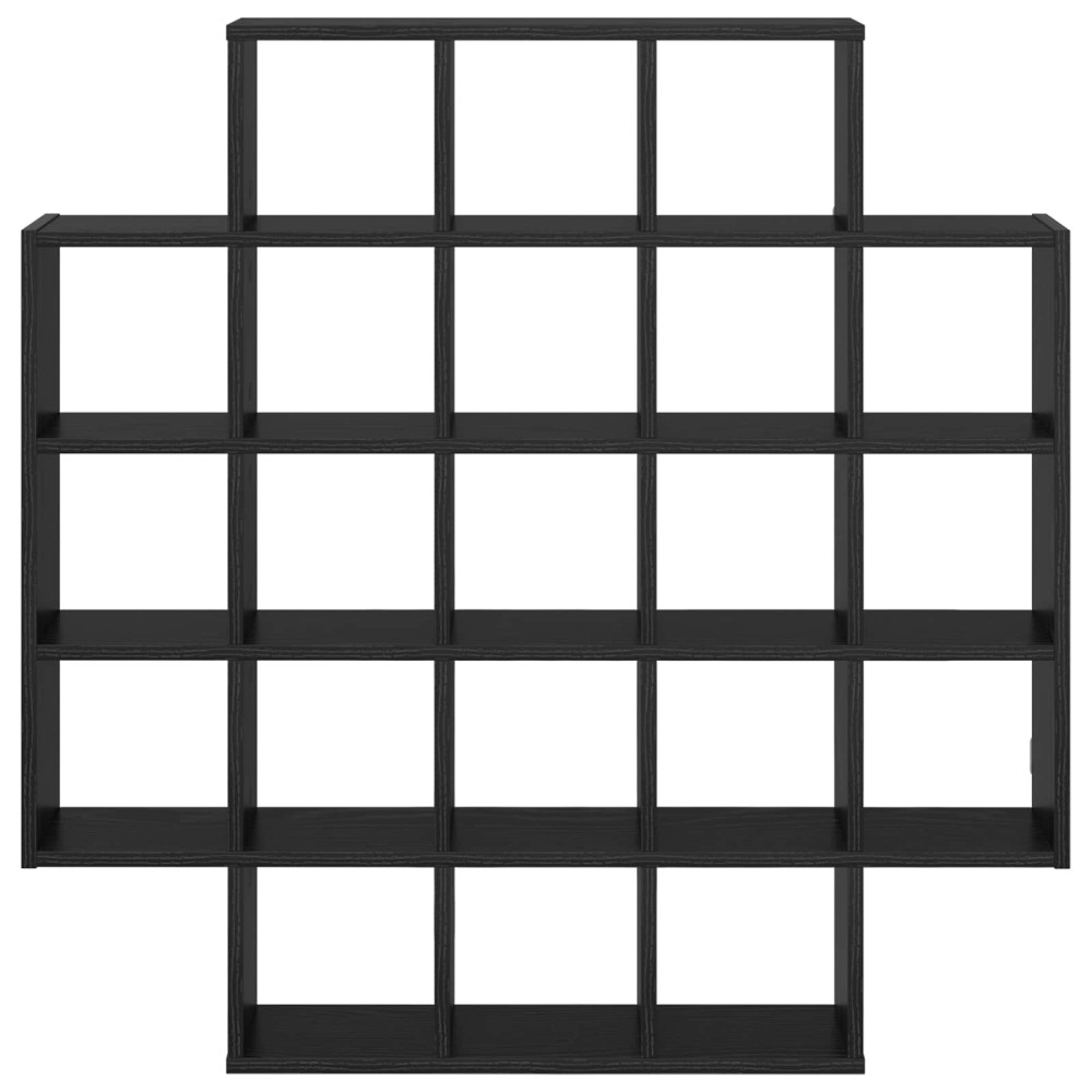Produktbild för Vägg hylla Svart ek 100 x 13 x 100 cm Konstruerat trä