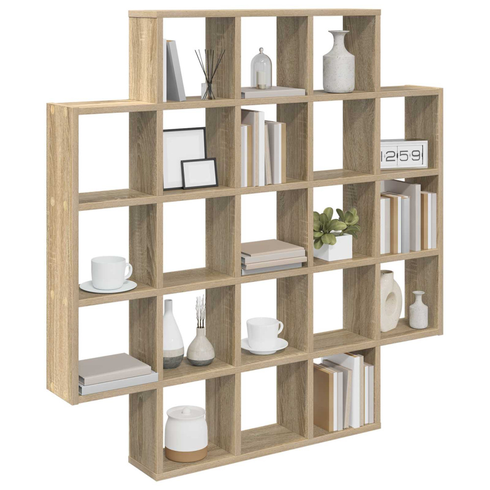 Produktbild för Vägg hylla Sonoma-ek 100 x 13 x 100 cm Konstruerat trä
