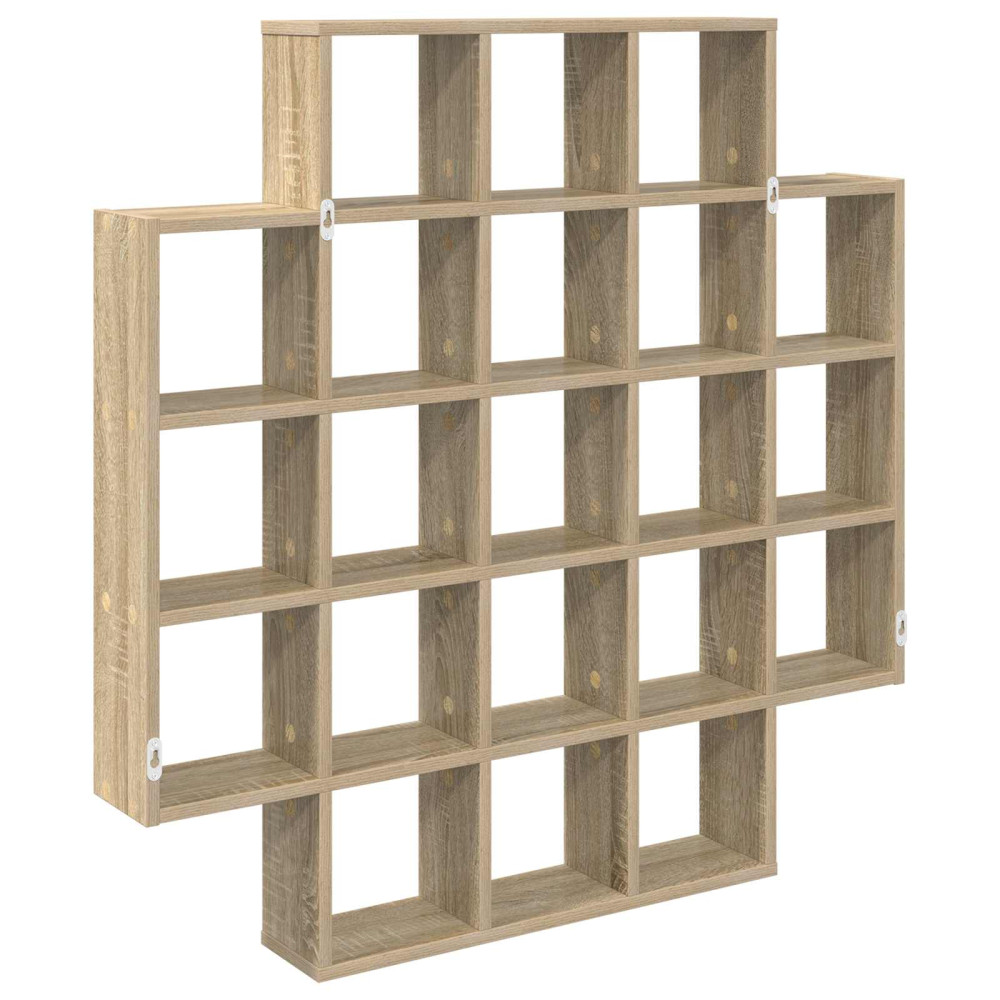 Produktbild för Vägg hylla Sonoma-ek 100 x 13 x 100 cm Konstruerat trä