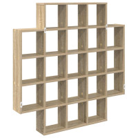 Produktbild för Vägg hylla Sonoma-ek 100 x 13 x 100 cm Konstruerat trä