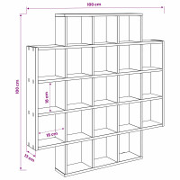 Produktbild för Vägg hylla Sonoma-ek 100 x 13 x 100 cm Konstruerat trä