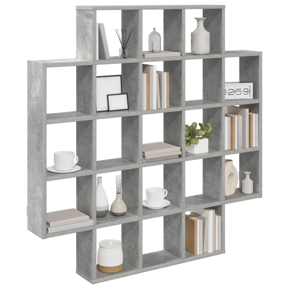 Produktbild för Vägg hylla Betonggrå 100 x 13 x 100 cm Konstruerat trä