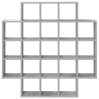 Produktbild för Vägg hylla Betonggrå 100 x 13 x 100 cm Konstruerat trä