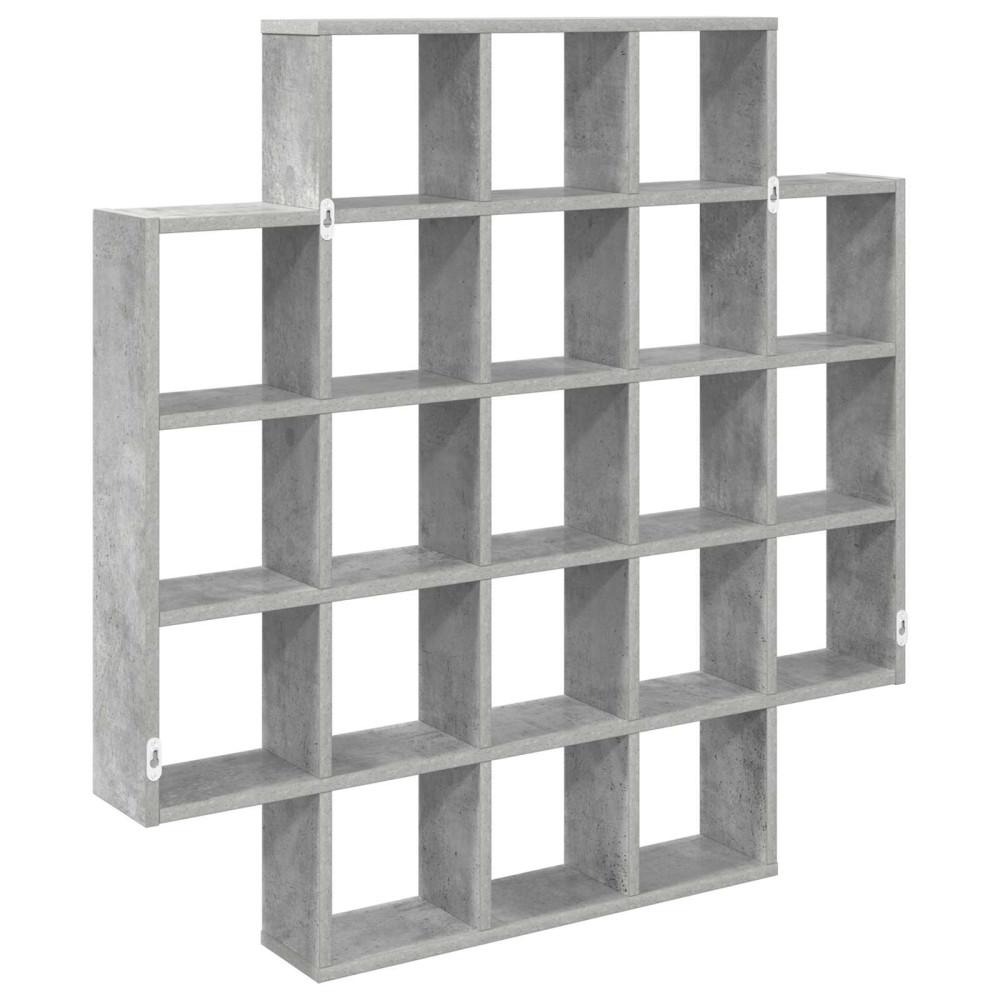 Produktbild för Vägg hylla Betonggrå 100 x 13 x 100 cm Konstruerat trä