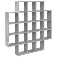 Produktbild för Vägg hylla Betonggrå 100 x 13 x 100 cm Konstruerat trä
