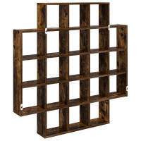 Produktbild för Vägg hylla Rökt ek 100 x 13 x 100 cm Konstruerat trä