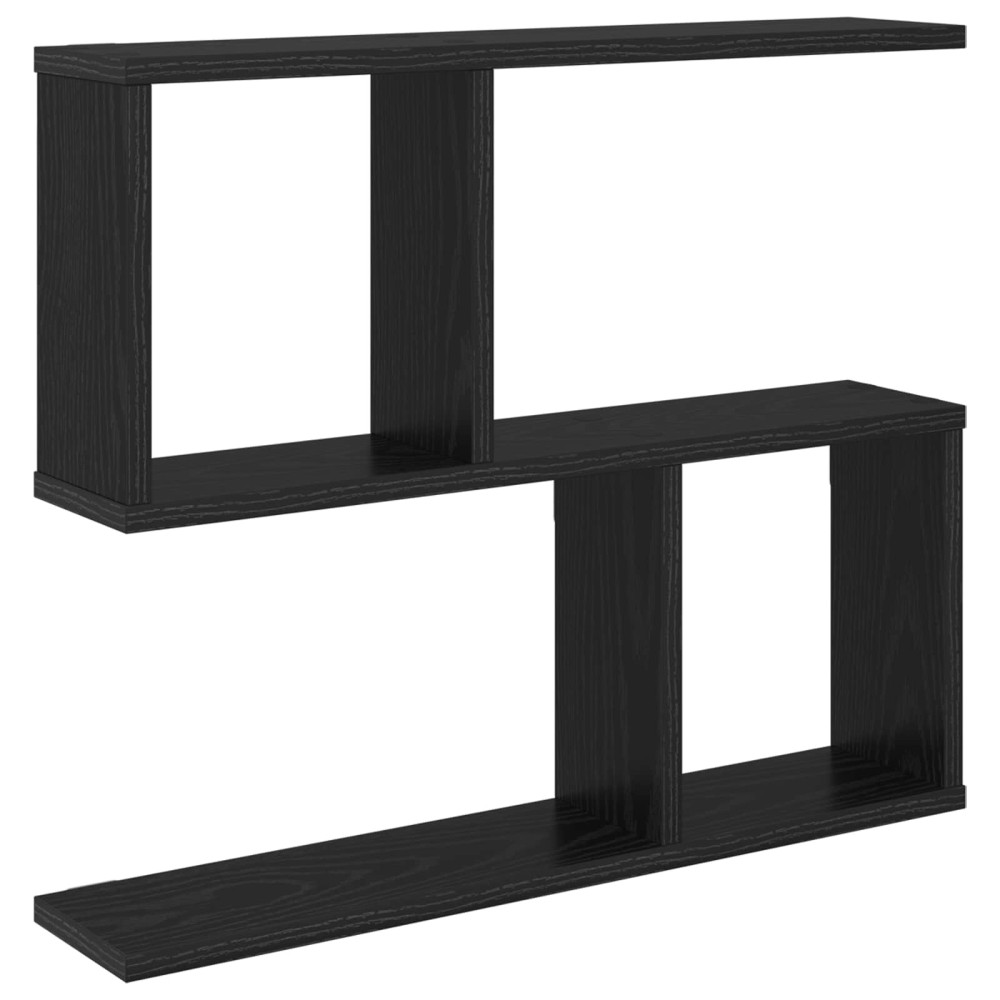Produktbild för Vägg hylla Svart ek 60 x 12 x 50,5 cm Konstruerat trä