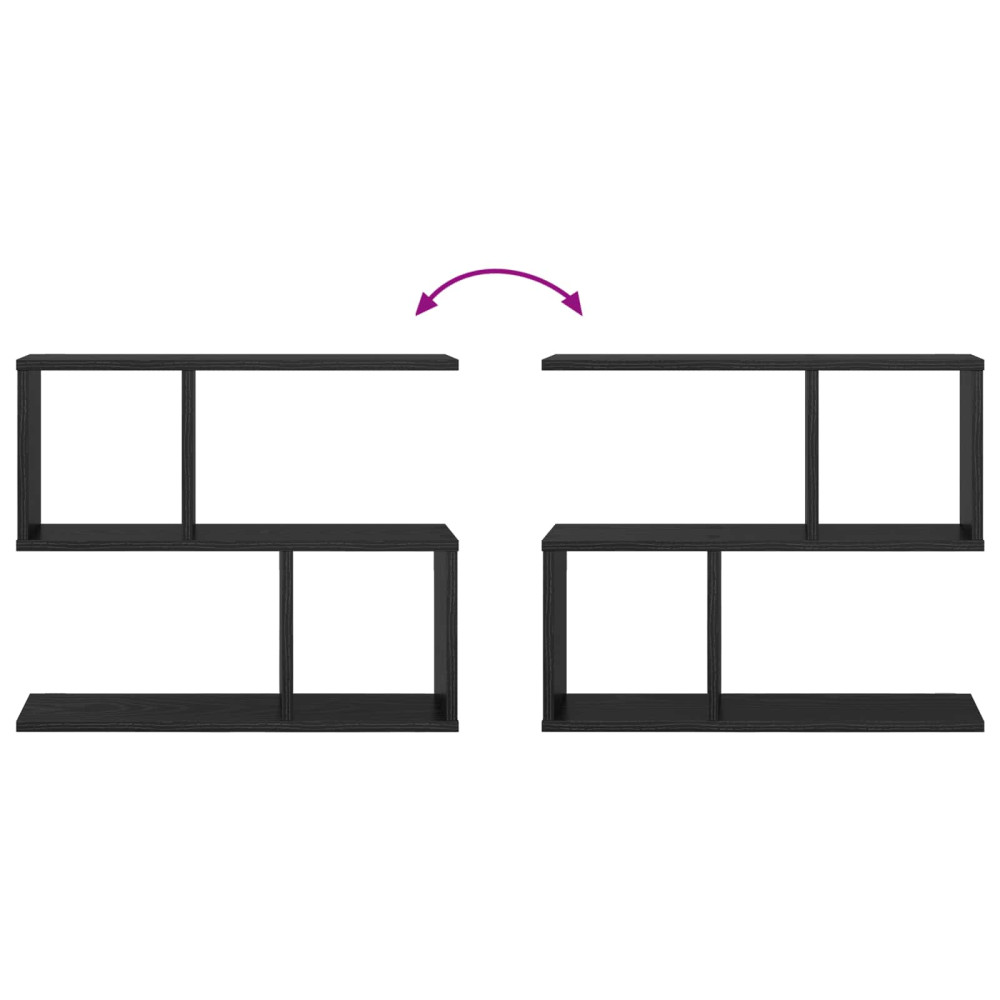 Produktbild för Vägg hylla Svart ek 60 x 12 x 50,5 cm Konstruerat trä
